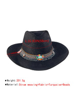 Load image into Gallery viewer, Coastal Cowgirl Beaded Tassel Cowboy Sun Hat