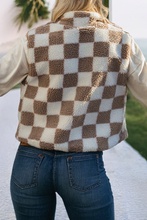 Load image into Gallery viewer, Checked Snap Button Sherpa Jacket