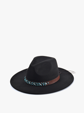 Load image into Gallery viewer, Faux Suede Fedora w/ Turquoise Bead Band