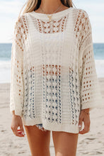 Load image into Gallery viewer, Hollow Out Knit Sleeve Drop Shoulder Sweater