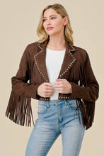 Load image into Gallery viewer, CHOCOLATE FRINGE STUD JACKET