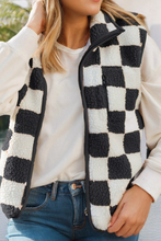 Load image into Gallery viewer, Checked Snap Button Sherpa Jacket