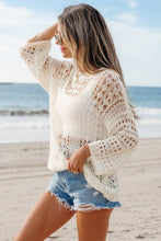 Load image into Gallery viewer, Hollow Out Knit Sleeve Drop Shoulder Sweater
