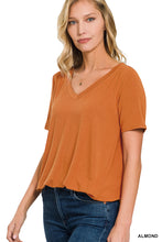 Load image into Gallery viewer, Luxe Rayon Short Sleeve V-Neck Hi-Low Hem