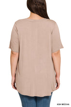 Load image into Gallery viewer, Luxe Rayon Short Sleeve V-Neck Hi-Low Hem