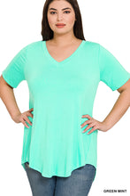 Load image into Gallery viewer, Luxe Rayon Short Sleeve V-Neck Hi-Low Hem