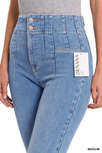 Load image into Gallery viewer, Pintuck Detailed Waist Flare Denim Pants