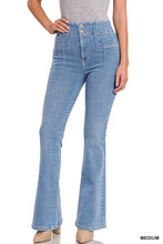 Load image into Gallery viewer, Pintuck Detailed Waist Flare Denim Pants