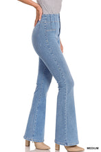 Load image into Gallery viewer, Pintuck Detailed Waist Flare Denim Pants