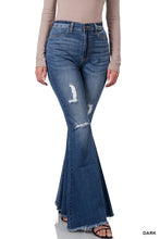 Load image into Gallery viewer, High-Rise Distressed Super Flare Raw Hem Denim