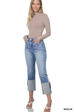 Load image into Gallery viewer, Super High Rise Raw Edge Cuffed Denim