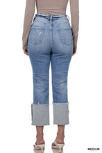 Load image into Gallery viewer, Super High Rise Raw Edge Cuffed Denim
