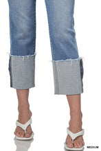Load image into Gallery viewer, Super High Rise Raw Edge Cuffed Denim