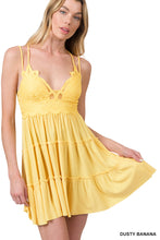 Load image into Gallery viewer, Crochet Lace Ruffle Cami Dress