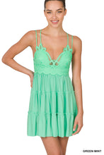 Load image into Gallery viewer, Crochet Lace Ruffle Cami Dress