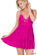 Load image into Gallery viewer, Crochet Lace Ruffle Cami Dress