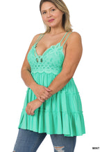 Load image into Gallery viewer, Crochet Lace Ruffle Cami Dress
