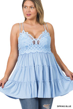 Load image into Gallery viewer, Crochet Lace Ruffle Cami Dress