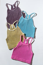 Load image into Gallery viewer, Washed Ribbed Seamless Cropped Cami Top