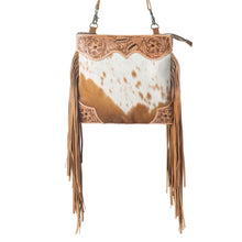 Load image into Gallery viewer, Tumbleweed Trail Fringed hand-tooled bag for women in Light Brown