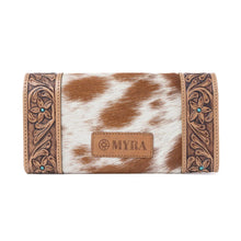 Load image into Gallery viewer, Fern Pass Handtooled Hairon Wallet