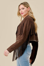 Load image into Gallery viewer, CHOCOLATE FRINGE STUD JACKET