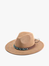 Load image into Gallery viewer, Faux Suede Fedora w/ Turquoise Bead Band