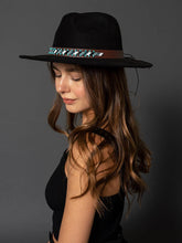 Load image into Gallery viewer, Faux Suede Fedora w/ Turquoise Bead Band