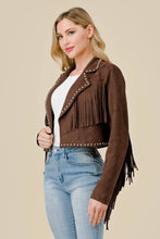 Load image into Gallery viewer, CHOCOLATE FRINGE STUD JACKET