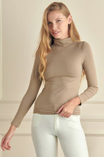 Load image into Gallery viewer, Bare Essential Seamless Mock Neck Long Sleeve Top