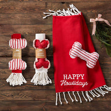 Load image into Gallery viewer, Happy Howlidays Dog Blanket and Toy Set