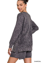 Load image into Gallery viewer, Mineral Wash Long Sleeve Top & Shorts Set