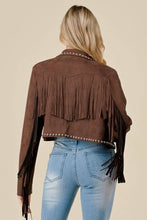 Load image into Gallery viewer, CHOCOLATE FRINGE STUD JACKET
