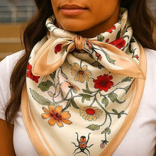 Load image into Gallery viewer, Peach and Cream Tulips Wild Rag/Scarf
