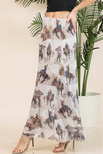 Load image into Gallery viewer, TANIA COWBOY PRINT LINED FULL MESH SKIRT
