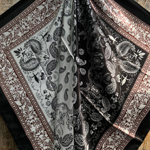 Load image into Gallery viewer, Two Tone Black Paisley Wild Rag
