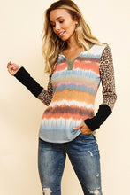 Load image into Gallery viewer, Leopard Contrast Sleeve Top
