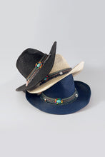 Load image into Gallery viewer, Coastal Cowgirl Beaded Tassel Cowboy Sun Hat
