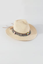 Load image into Gallery viewer, Coastal Cowgirl Beaded Tassel Cowboy Sun Hat
