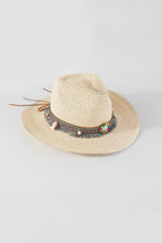 Load image into Gallery viewer, Coastal Cowgirl Beaded Tassel Cowboy Sun Hat
