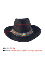 Load image into Gallery viewer, Coastal Cowgirl Beaded Tassel Cowboy Sun Hat
