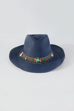 Load image into Gallery viewer, Coastal Cowgirl Beaded Tassel Cowboy Sun Hat
