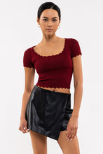 Load image into Gallery viewer, Scallop Edge Knit Top

