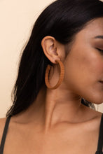 Load image into Gallery viewer, Suede Leather Wrapped Hoop Earrings
