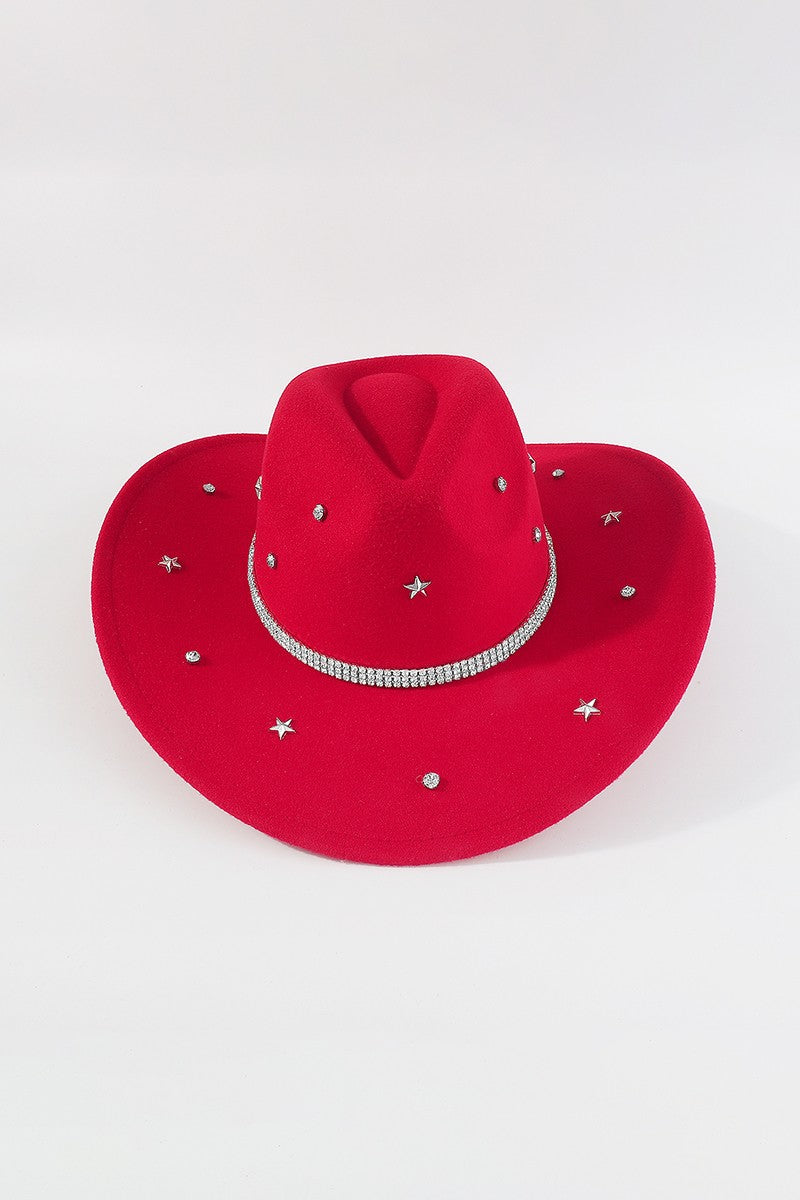 Silver Star Statement Rhinestone Cowboy Hat