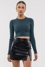 Load image into Gallery viewer, Lettuce Hem Long Sleeve Ribbed Knit Top
