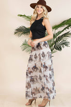 Load image into Gallery viewer, TANIA COWBOY PRINT LINED FULL MESH SKIRT
