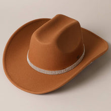 Load image into Gallery viewer, CC Star Rhinestone Trim Cowboy Hat
