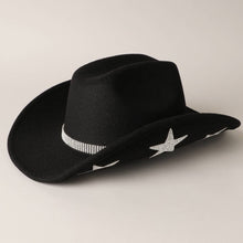 Load image into Gallery viewer, CC Star Rhinestone Trim Cowboy Hat
