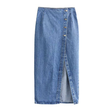 Load image into Gallery viewer, Rizza Denim Vest And Split Hem Skirt Set
